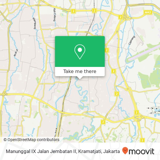 Manunggal IX Jalan Jembatan II, Kramatjati map