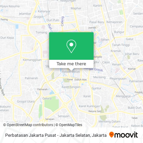 Perbatasan Jakarta Pusat - Jakarta Selatan map