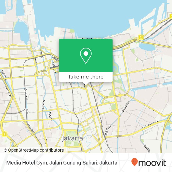 Media Hotel Gym, Jalan Gunung Sahari map