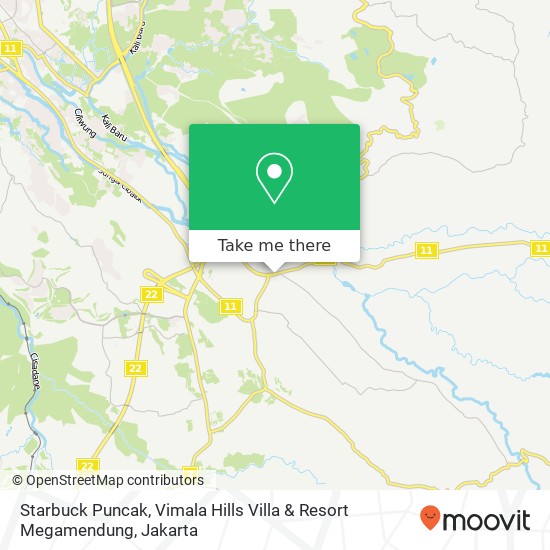 Starbuck Puncak, Vimala Hills Villa & Resort Megamendung map