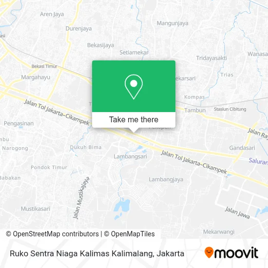 Ruko Sentra Niaga Kalimas Kalimalang map