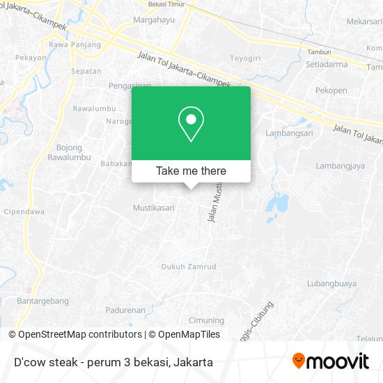 D'cow steak - perum 3 bekasi map
