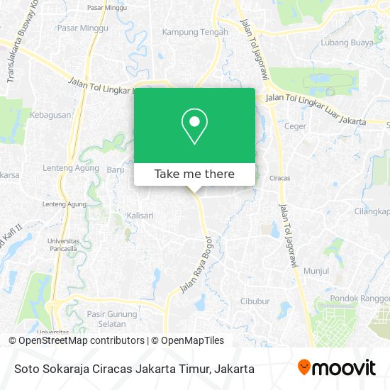 Soto Sokaraja Ciracas Jakarta Timur map