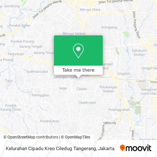 Kelurahan Cipadu Kreo Ciledug Tangerang map