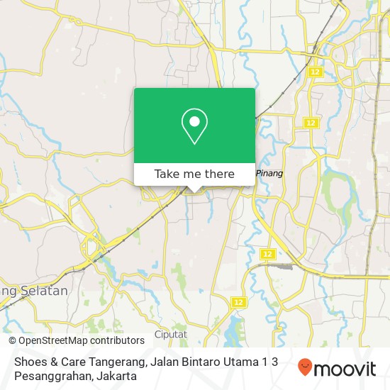 Shoes & Care Tangerang, Jalan Bintaro Utama 1 3 Pesanggrahan map