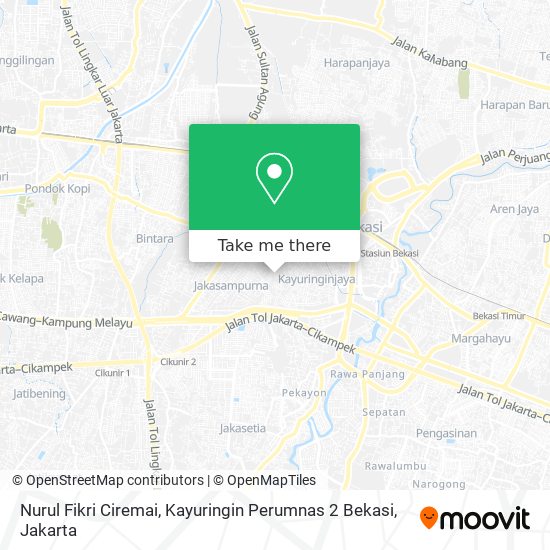 Nurul Fikri Ciremai, Kayuringin Perumnas 2 Bekasi map