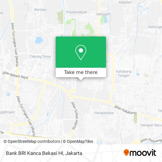 Bank BRI Kanca Bekasi HI map
