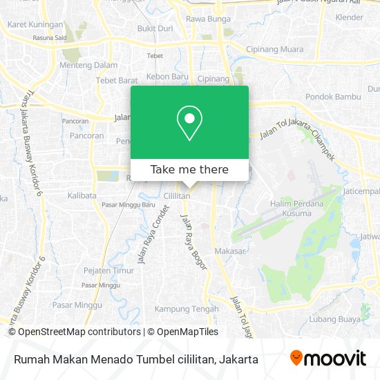 Rumah Makan Menado Tumbel cililitan map