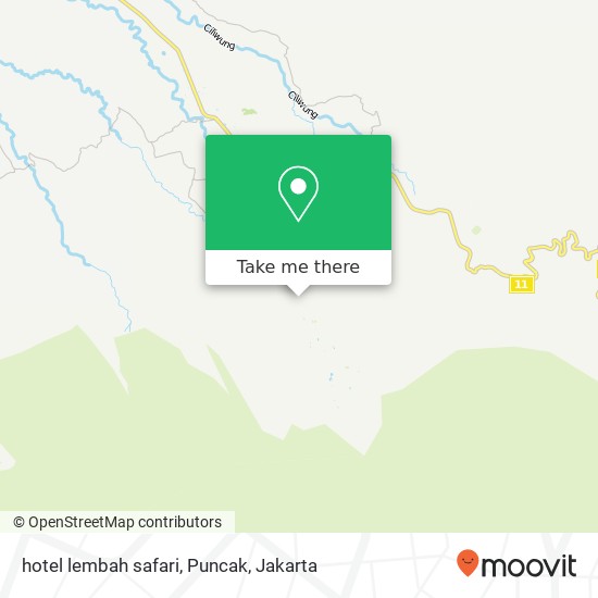 hotel lembah safari, Puncak map