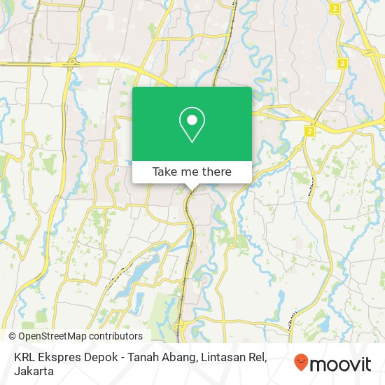 KRL Ekspres Depok - Tanah Abang, Lintasan Rel map