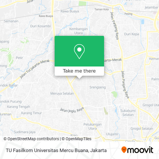 TU Fasilkom Universitas Mercu Buana map