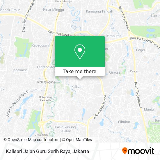 Kalisari Jalan Guru Serih Raya map