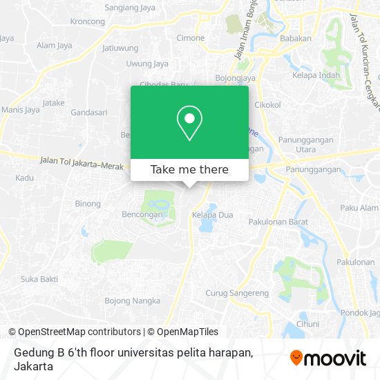 Gedung B  6'th floor  universitas pelita harapan map
