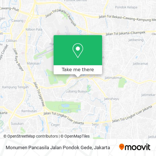 Monumen Pancasila Jalan Pondok Gede map