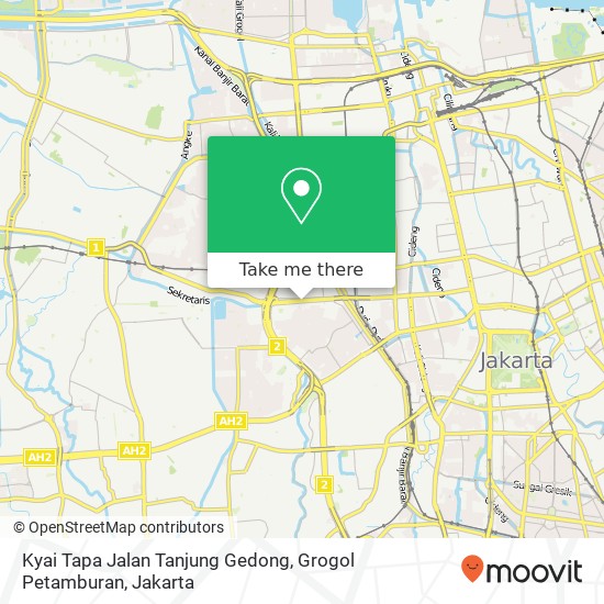 Kyai Tapa Jalan Tanjung Gedong, Grogol Petamburan map