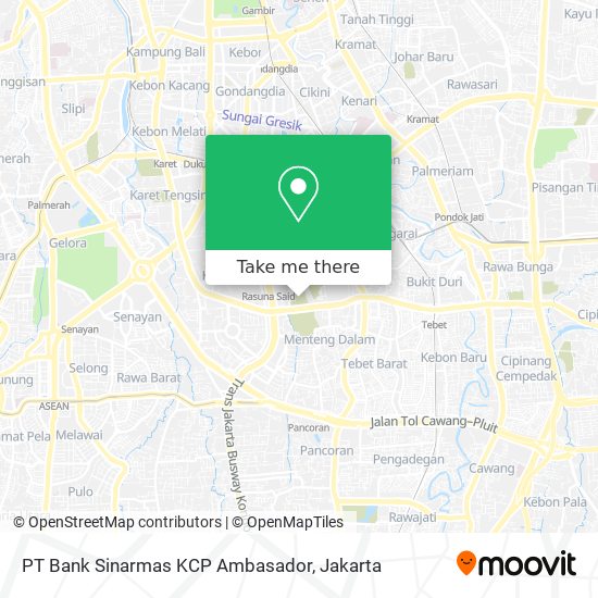 PT Bank Sinarmas KCP Ambasador map