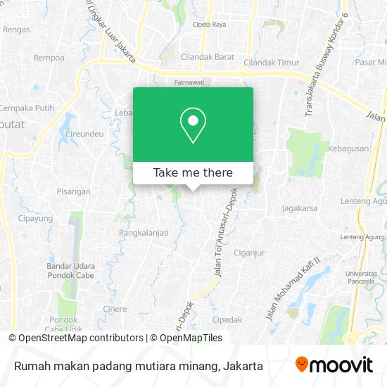 Rumah makan padang mutiara minang map