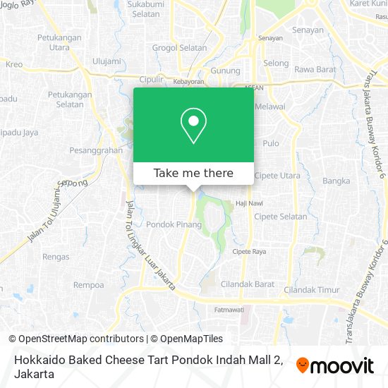 Hokkaido Baked  Cheese Tart Pondok Indah Mall 2 map