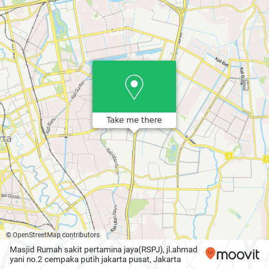 Masjid Rumah sakit pertamina jaya(RSPJ), jl.ahmad yani no.2 cempaka putih jakarta pusat map