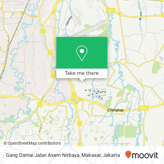 Gang Damai Jalan Asem Nirbaya, Makasar map