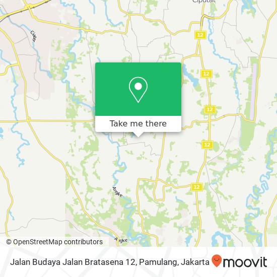 Jalan Budaya Jalan Bratasena 12, Pamulang map