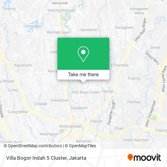 Villa Bogor Indah 5 Cluster map