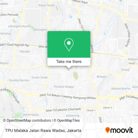 TPU Malaka Jalan Rawa Wadas map