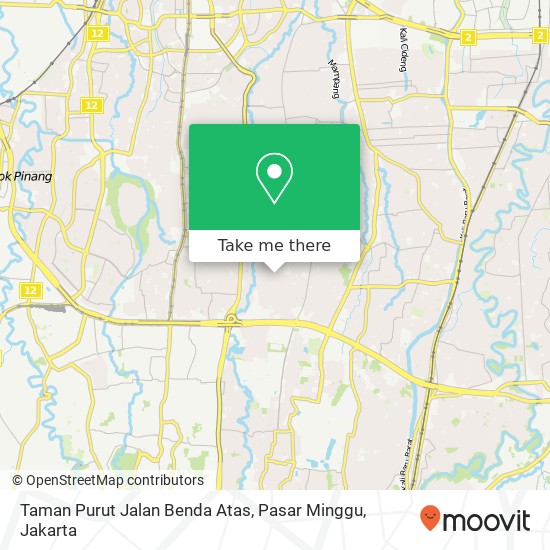 Taman Purut Jalan Benda Atas, Pasar Minggu map