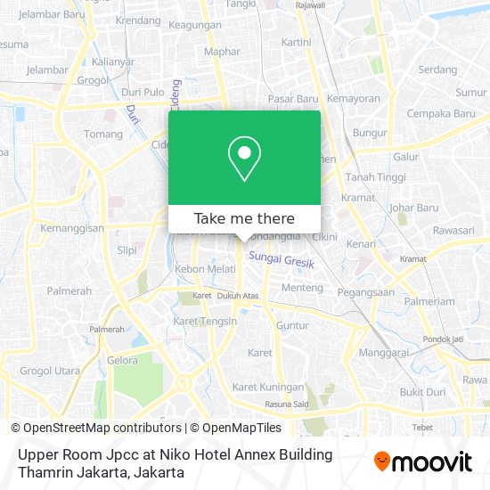 Upper Room Jpcc at Niko Hotel Annex Building Thamrin Jakarta map