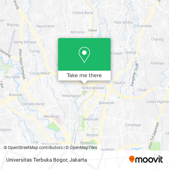 Universitas Terbuka Bogor map