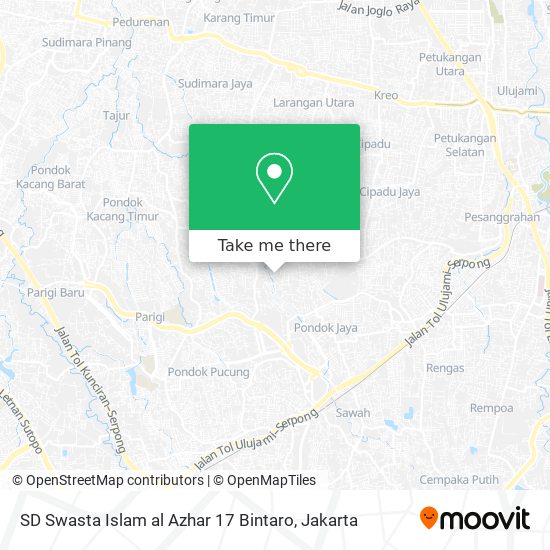 SD Swasta Islam al Azhar 17 Bintaro map