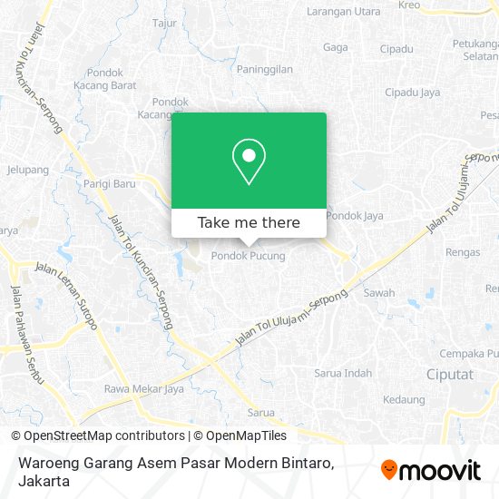 Waroeng Garang Asem Pasar Modern Bintaro map