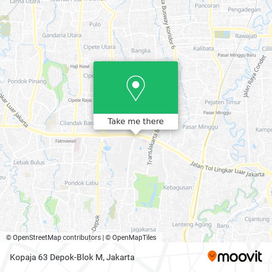Kopaja 63 Depok-Blok M map
