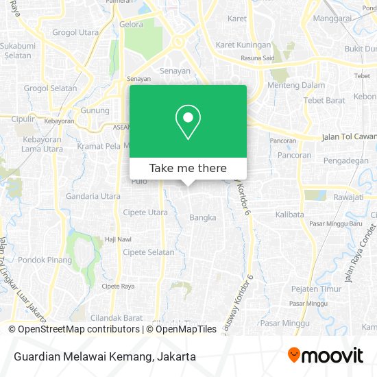 Guardian Melawai Kemang map