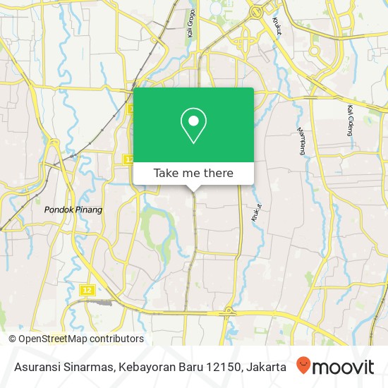 Asuransi Sinarmas, Kebayoran Baru 12150 map