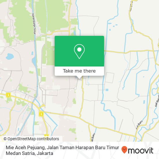 Mie Aceh Pejuang, Jalan Taman Harapan Baru Timur Medan Satria map