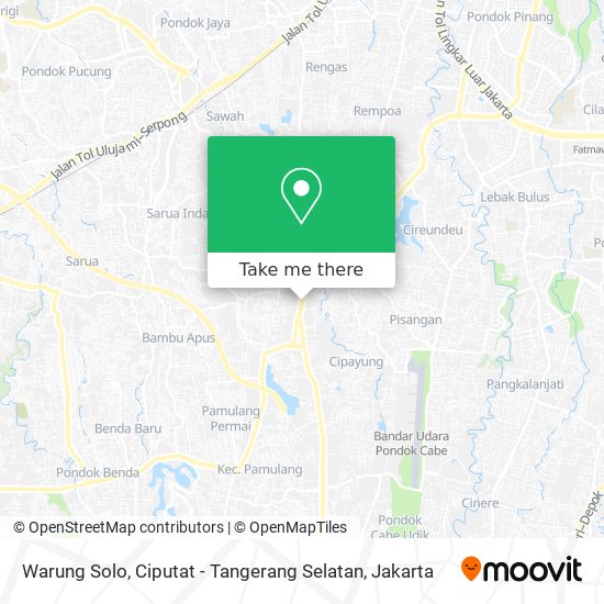 Warung Solo, Ciputat - Tangerang Selatan map
