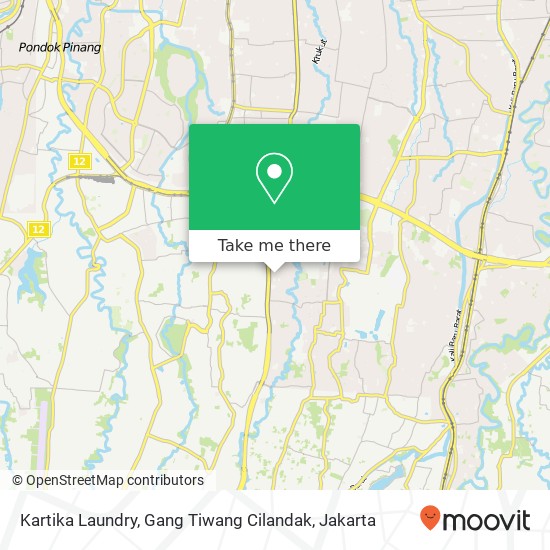 Kartika Laundry, Gang Tiwang Cilandak map