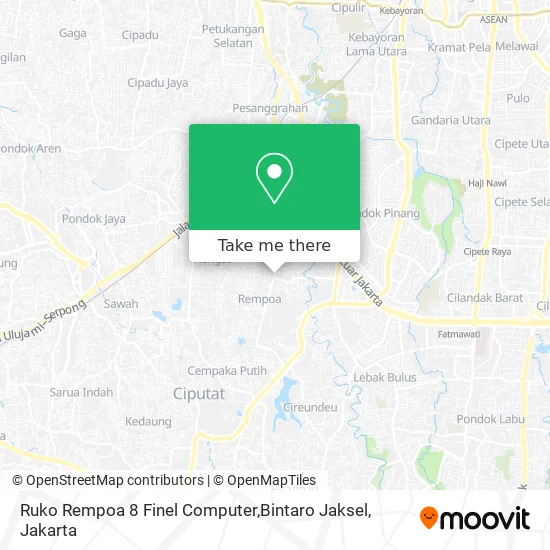 Ruko Rempoa 8 Finel Computer,Bintaro Jaksel map
