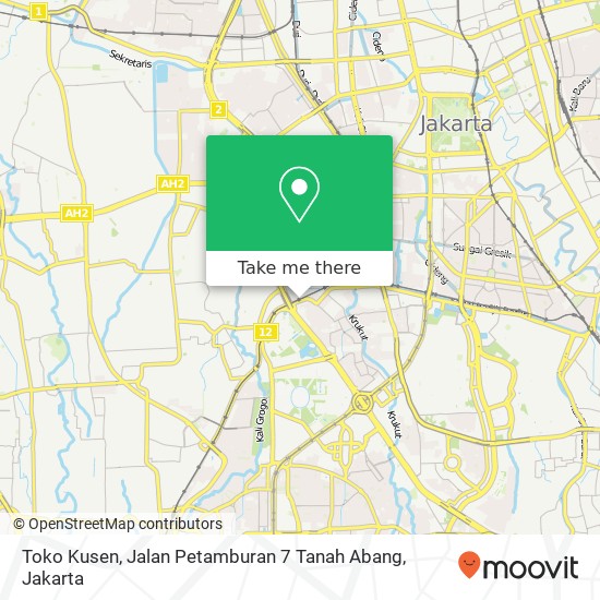 Toko Kusen, Jalan Petamburan 7 Tanah Abang map