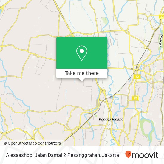 Alesaashop, Jalan Damai 2 Pesanggrahan map