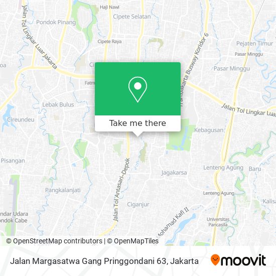 Jalan Margasatwa Gang Pringgondani 63 map