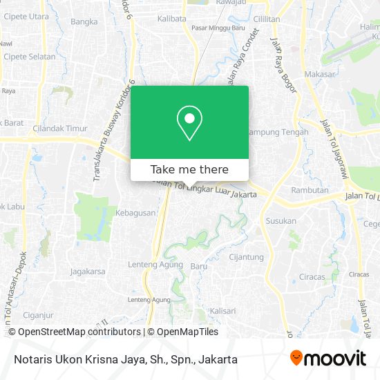 Notaris Ukon Krisna Jaya, Sh., Spn. map