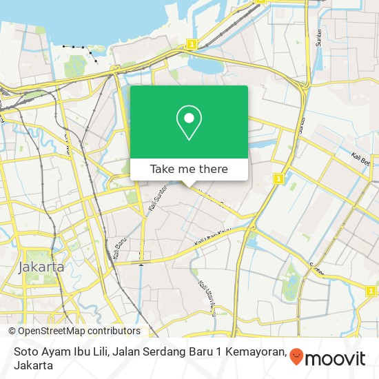 Soto Ayam Ibu Lili, Jalan Serdang Baru 1 Kemayoran map