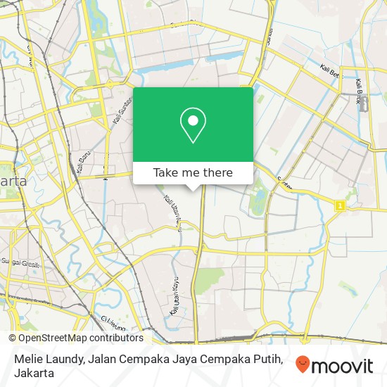 Melie Laundy, Jalan Cempaka Jaya Cempaka Putih map