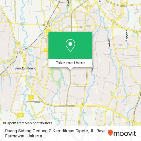 Ruang Sidang Gedung C Kemdiknas Cipete, JL. Raya Fatmawati map