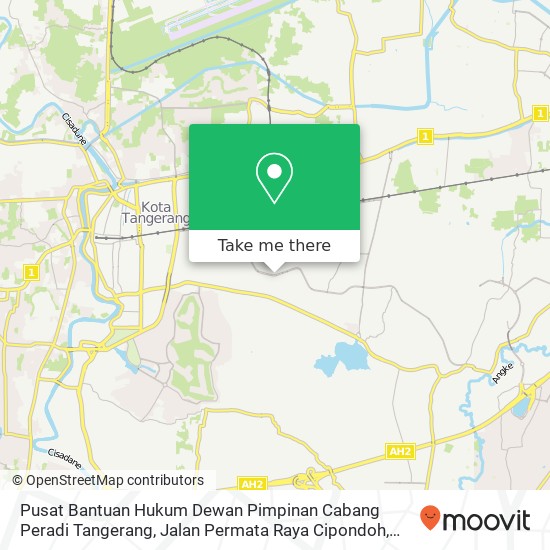 Pusat Bantuan Hukum Dewan Pimpinan Cabang Peradi Tangerang, Jalan Permata Raya Cipondoh map