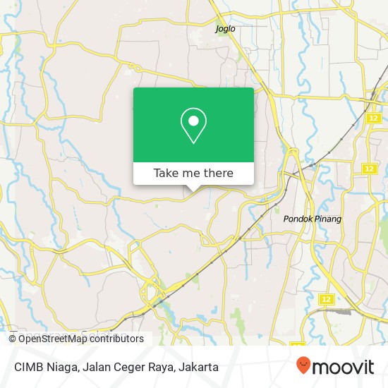 CIMB Niaga, Jalan Ceger Raya map