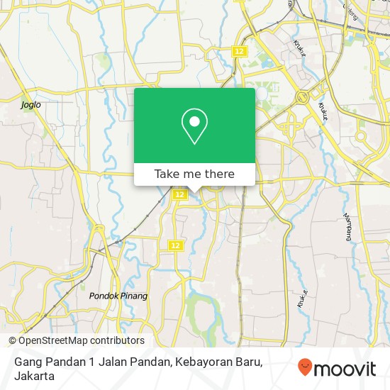 Gang Pandan 1 Jalan Pandan, Kebayoran Baru map