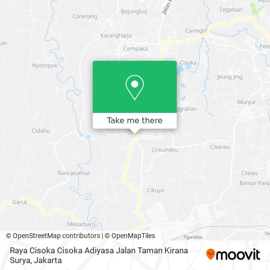 Raya Cisoka Cisoka Adiyasa Jalan Taman Kirana Surya map